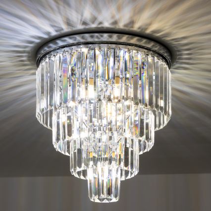 Brilagi - LED Vägglampa i kristall MOZART 5xE14/40W/230V skinande krom