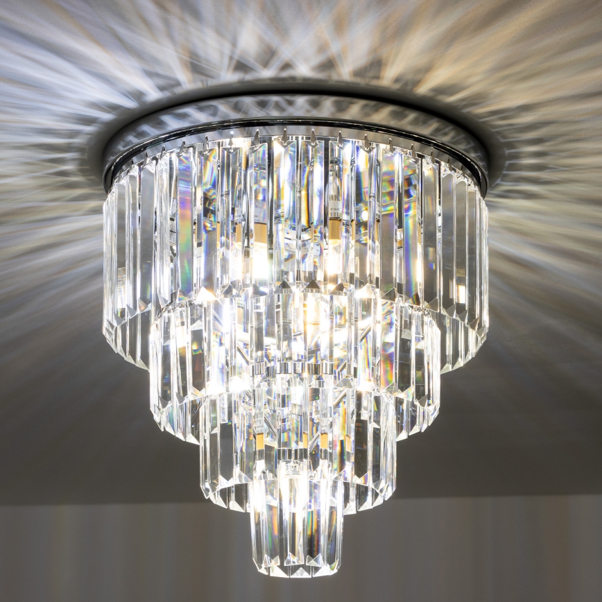 Brilagi - LED Vägglampa i kristall MOZART 5xE14/40W/230V skinande krom