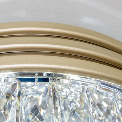Brilagi - LED Vägglampa i kristall VELURE 5xE14/40W/230V guld
