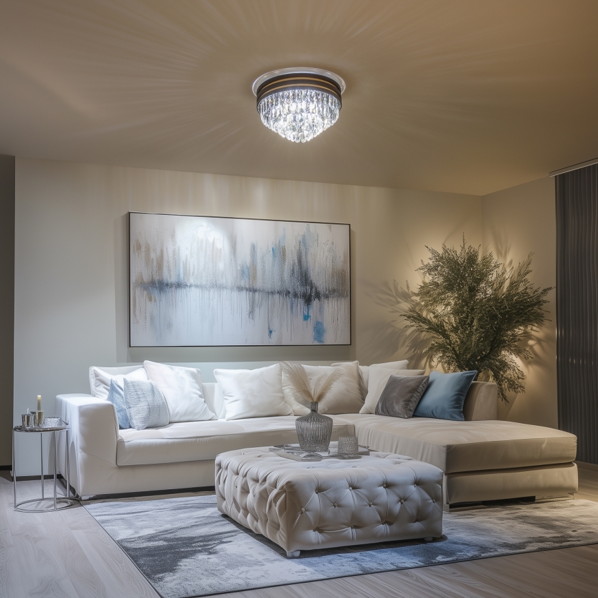 Brilagi - LED Vägglampa i kristall VELURE 5xE14/40W/230V svart