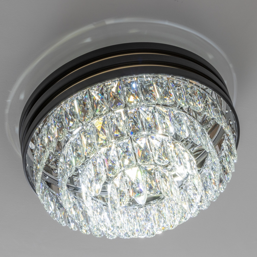 Brilagi - LED Vägglampa i kristall VELURE 5xE14/40W/230V svart