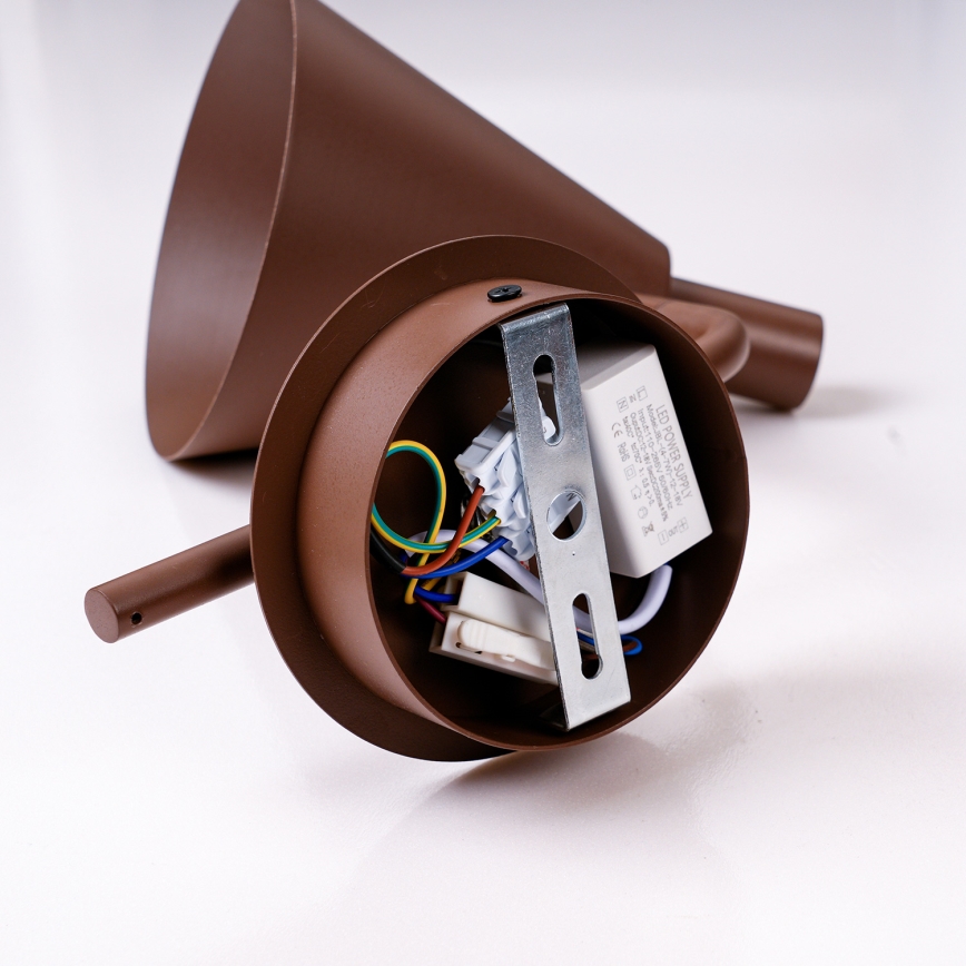 Brilagi - LED vägglampa LUCERA LED/3W/230V brun