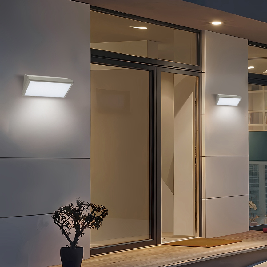 Brilagi - LED Utomhus vägglampa med sensor TRIANGLE LED/20W/230V grå IP65