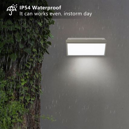 Brilagi - LED Utomhus vägglampa med sensor TRIANGLE LED/20W/230V grå IP65
