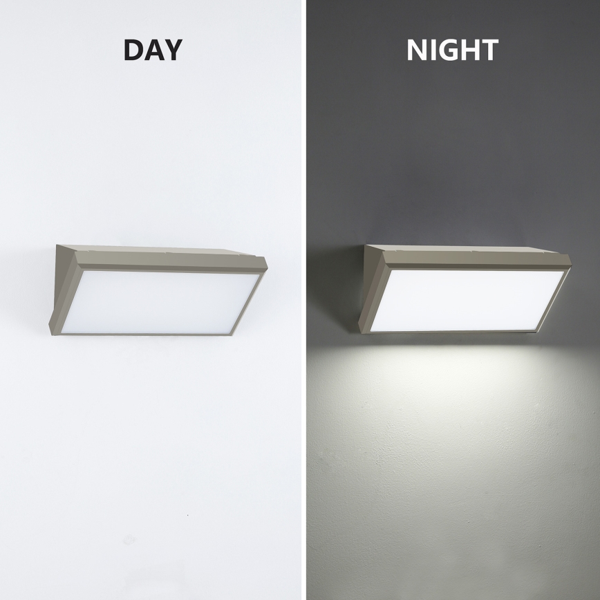Brilagi - LED Utomhus vägglampa med sensor TRIANGLE LED/20W/230V grå IP65
