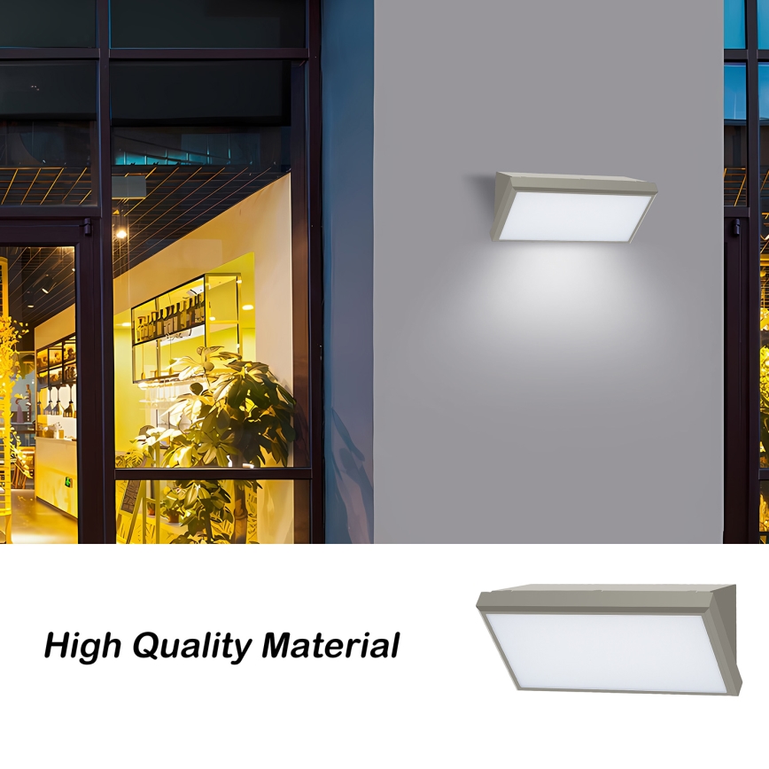 Brilagi - LED Utomhus vägglampa med sensor TRIANGLE LED/20W/230V grå IP65