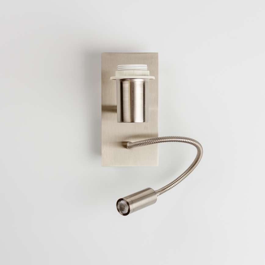 Brilagi - LED Flexibel vägglampa NUBILA 1xE27/25W/230V + LED/3W matt krom/brun