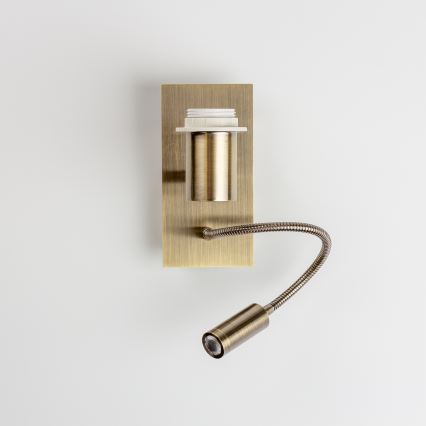 Brilagi - LED Flexibel vägglampa NUBILA 1xE27/25W/230V + LED/3W mässing/grön