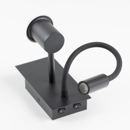 Brilagi - LED Flexibel vägglampa NUBILA 1xE27/25W/230V + LED/3W svart/grön