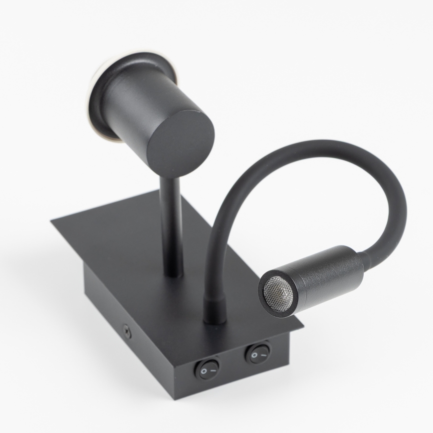 Brilagi - LED Flexibel vägglampa NUBILA 1xE27/25W/230V + LED/3W svart/grön