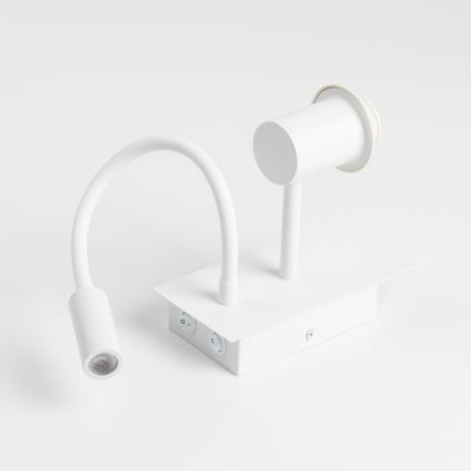 Brilagi - LED Flexibel vägglampa NUBILA 1xE27/25W/230V + LED/3W vit/grå