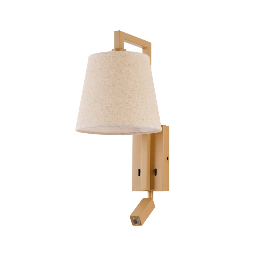 Brilagi - LED vägglampa RAYA 1xE14/40W/230V + LED/3W lin/beige