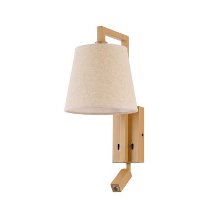 Brilagi - LED vägglampa RAYAS 1xE14/40W/230V + LED/3W lin/beige