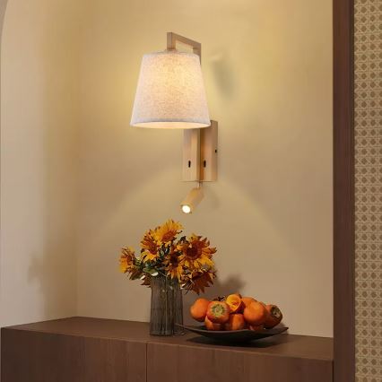Brilagi - LED vägglampa RAYAS 1xE14/40W/230V + LED/3W lin/beige