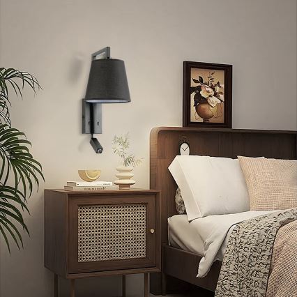 Brilagi - LED vägglampa RAYAS 1xE14/40W/230V + LED/3W svart