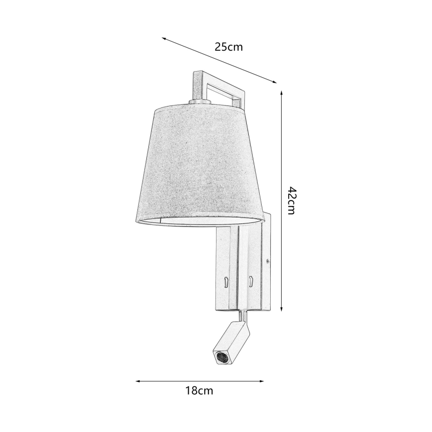 Brilagi - LED vägglampa RAYAS 1xE14/40W/230V + LED/3W svart