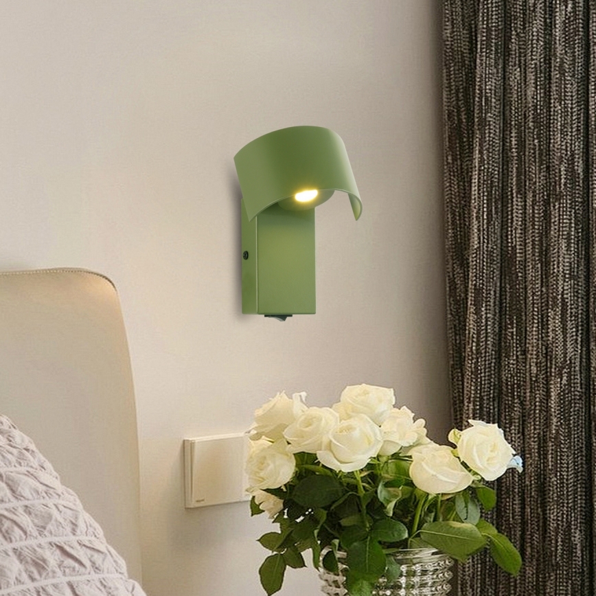 Brilagi - LED vägglampa VASTO LED/3W/230V grön