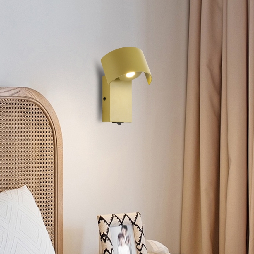 Brilagi - LED vägglampa VASTO LED/3W/230V gul