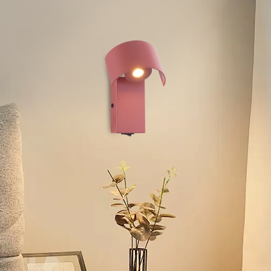 Brilagi - LED vägglampa VASTO LED/3W/230V röd vinröd