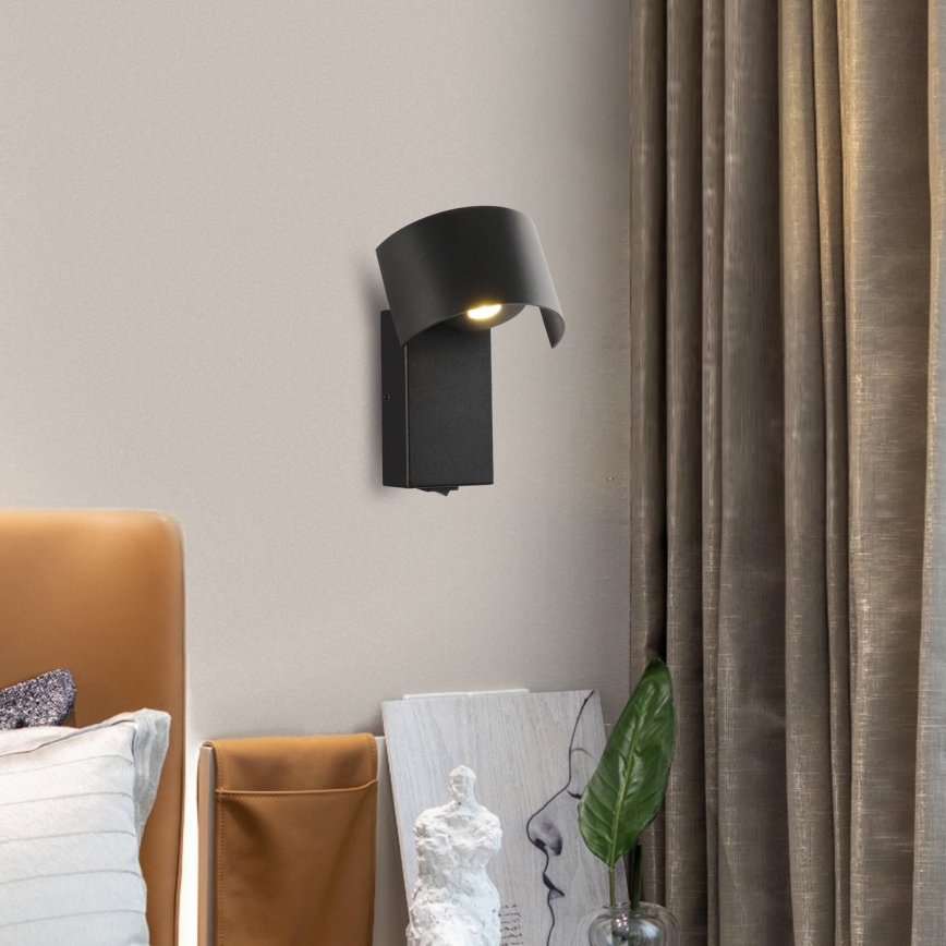 Brilagi - LED vägglampa VASTO LED/3W/230V svart