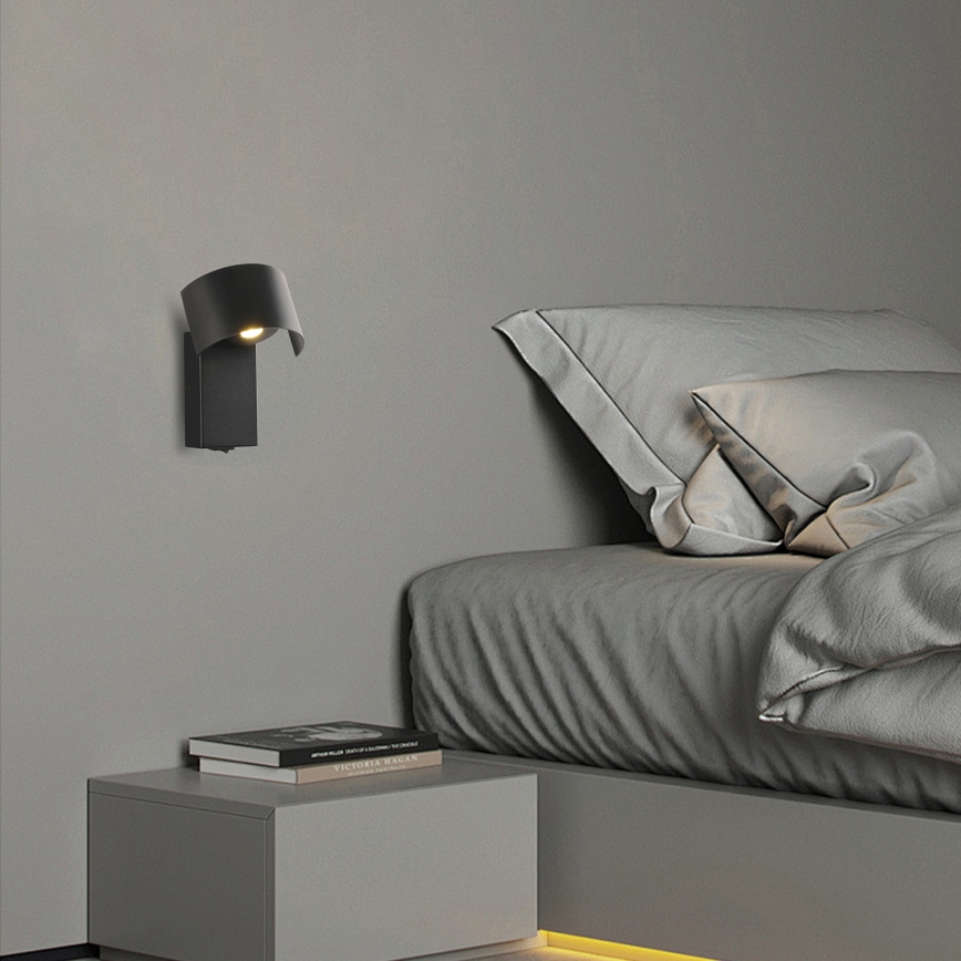 Brilagi - LED vägglampa VASTO LED/3W/230V svart