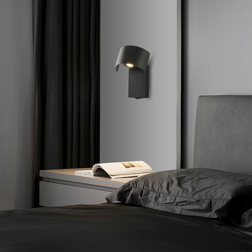 Brilagi - LED vägglampa VASTO LED/3W/230V svart