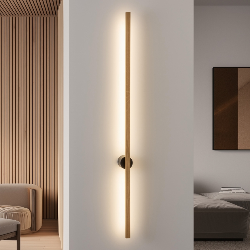 Brilagi - LED Vägglampa WOODY LINE LED/12W/230V 120 cm ek