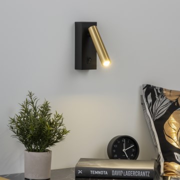 Brilagi - LED väggspotlight MAYA LED/3W/230V 4000K svart/guld