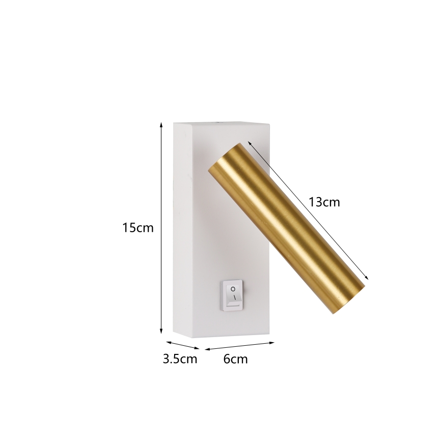 Brilagi - LED väggspotlight MAYA LED/3W/230V 4000K vit/guld