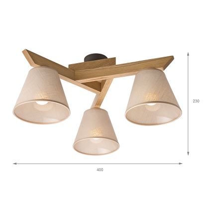 Brilagi - LED  Ytmonterad ljuskrona ANTHONY 3xE14/40W/230V ek/beige