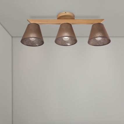 Brilagi - LED  Ytmonterad ljuskrona ANTHONY 3xE14/40W/230V ek/brun
