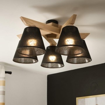 Brilagi - LED  Ytmonterad ljuskrona ANTHONY 5xE14/40W/230V ek/svart