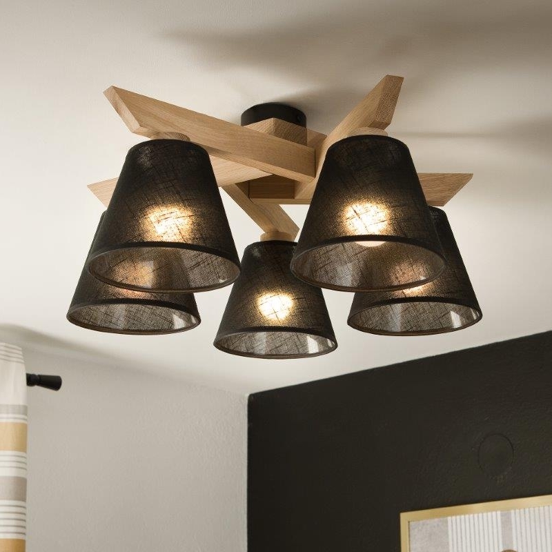 Brilagi - LED  Ytmonterad ljuskrona ANTHONY 5xE14/40W/230V ek/svart
