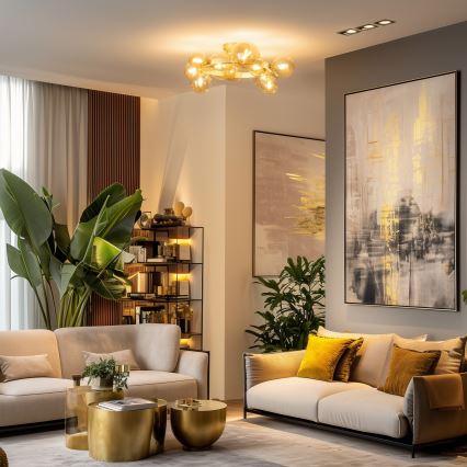 Brilagi - LED ytmonterad ljuskrona MILLA 10xG9/3W/230V guld