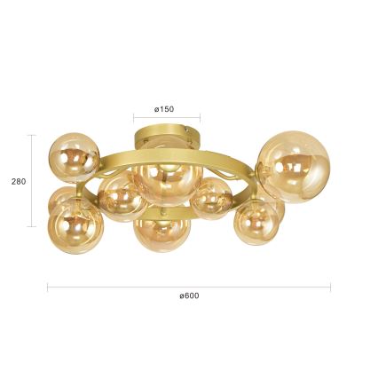 Brilagi - LED ytmonterad ljuskrona MILLA 10xG9/3W/230V guld