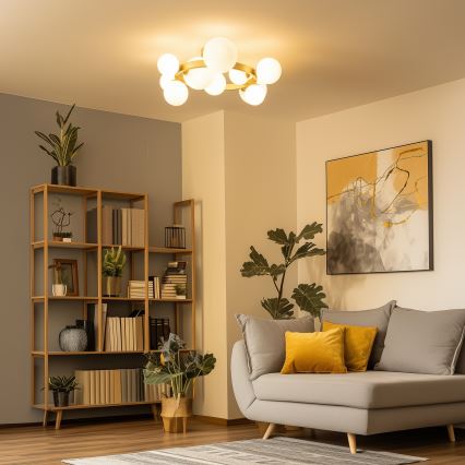 Brilagi - LED ytmonterad ljuskrona MILLA 10xG9/3W/230V guld/vit