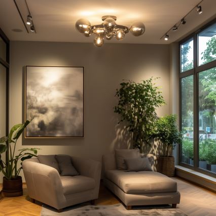 Brilagi - LED ytmonterad ljuskrona MILLA 10xG9/3W/230V skinande krom/rökig