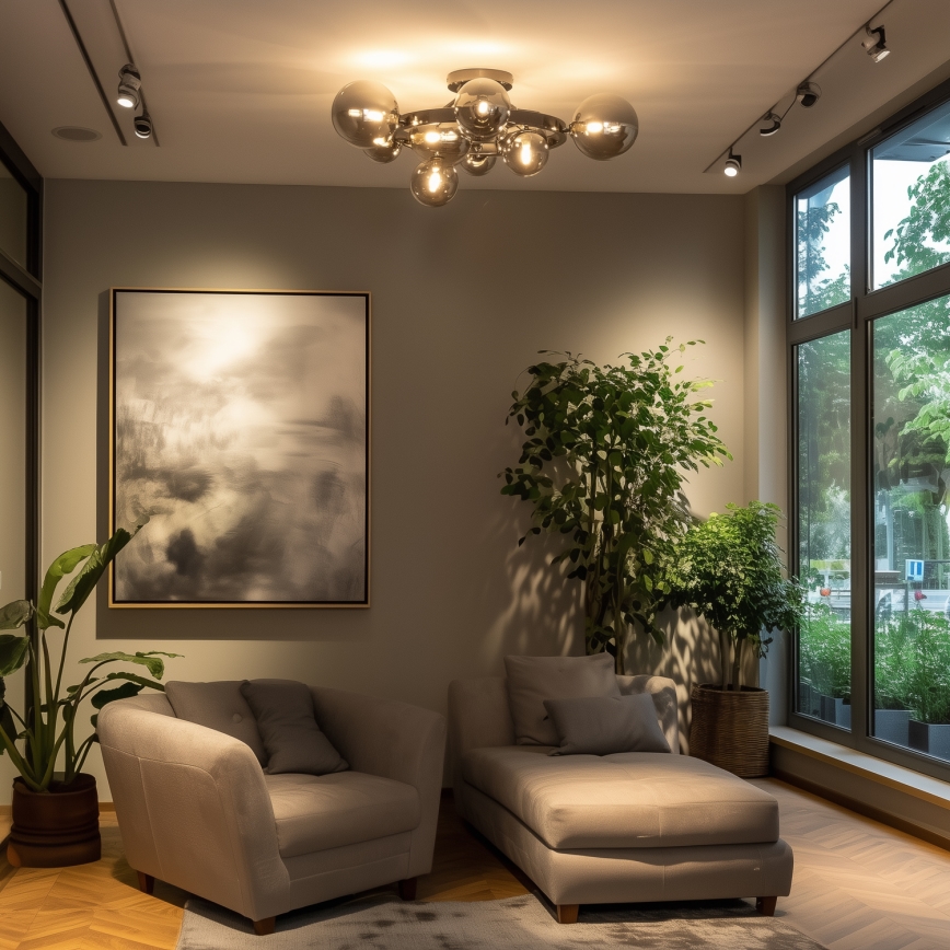 Brilagi - LED ytmonterad ljuskrona MILLA 10xG9/3W/230V skinande krom/rökig