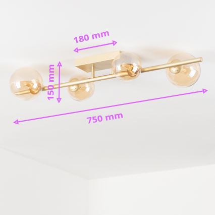 Brilagi - LED ytmonterad ljuskrona MILLA 4xG9/3W/230V guld