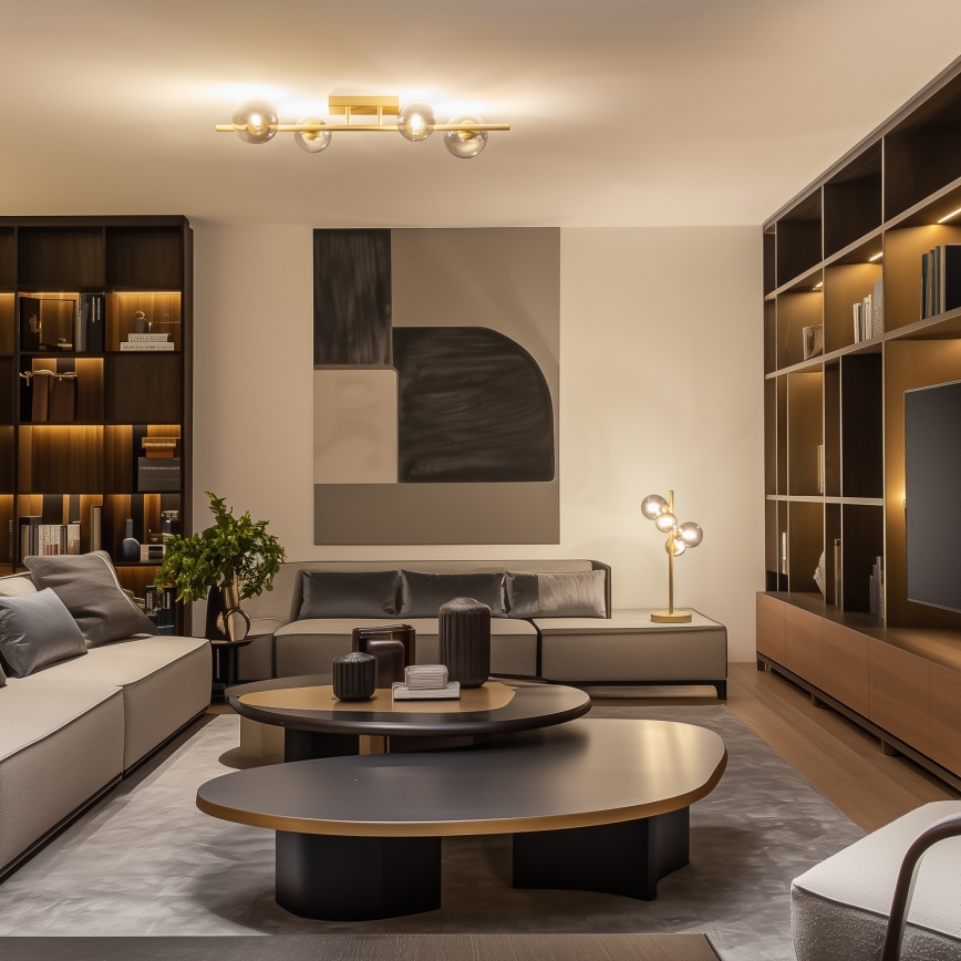 Brilagi - LED ytmonterad ljuskrona MILLA 4xG9/3W/230V guld/rökig