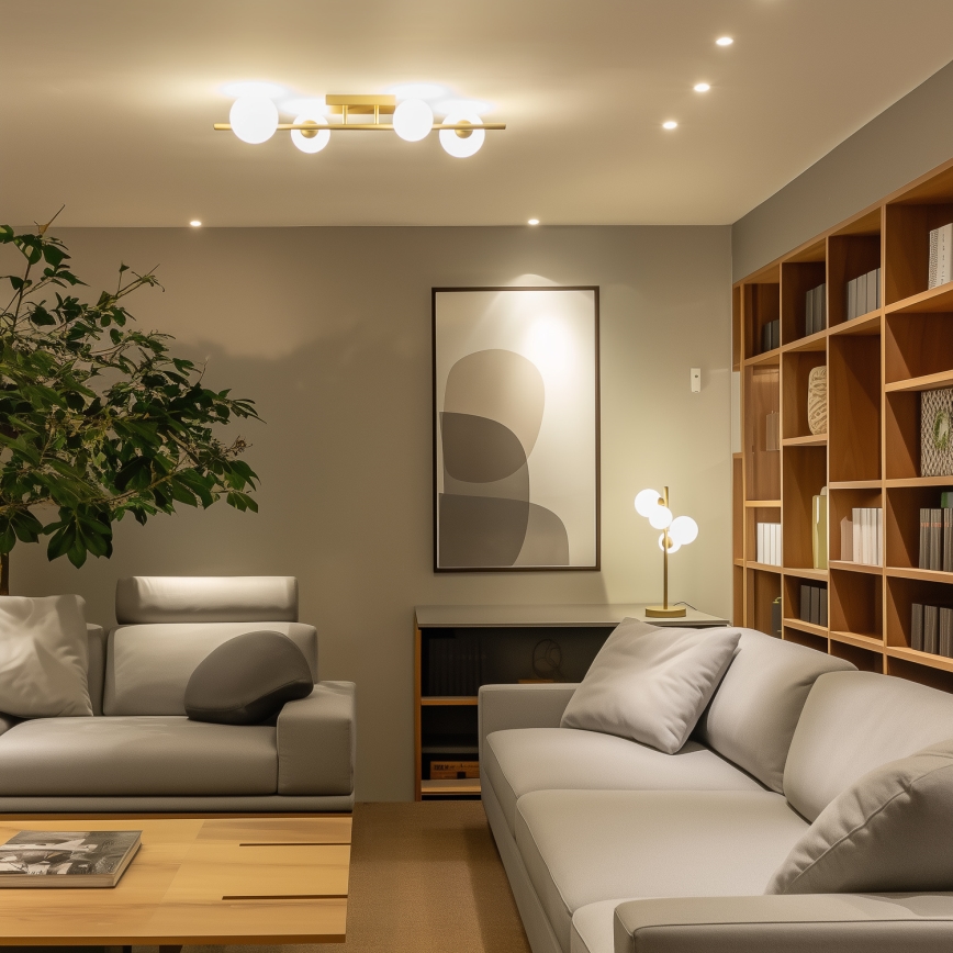 Brilagi - LED ytmonterad ljuskrona MILLA 4xG9/3W/230V guld/vit