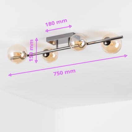 Brilagi - LED ytmonterad ljuskrona MILLA 4xG9/3W/230V skinande krom/guld
