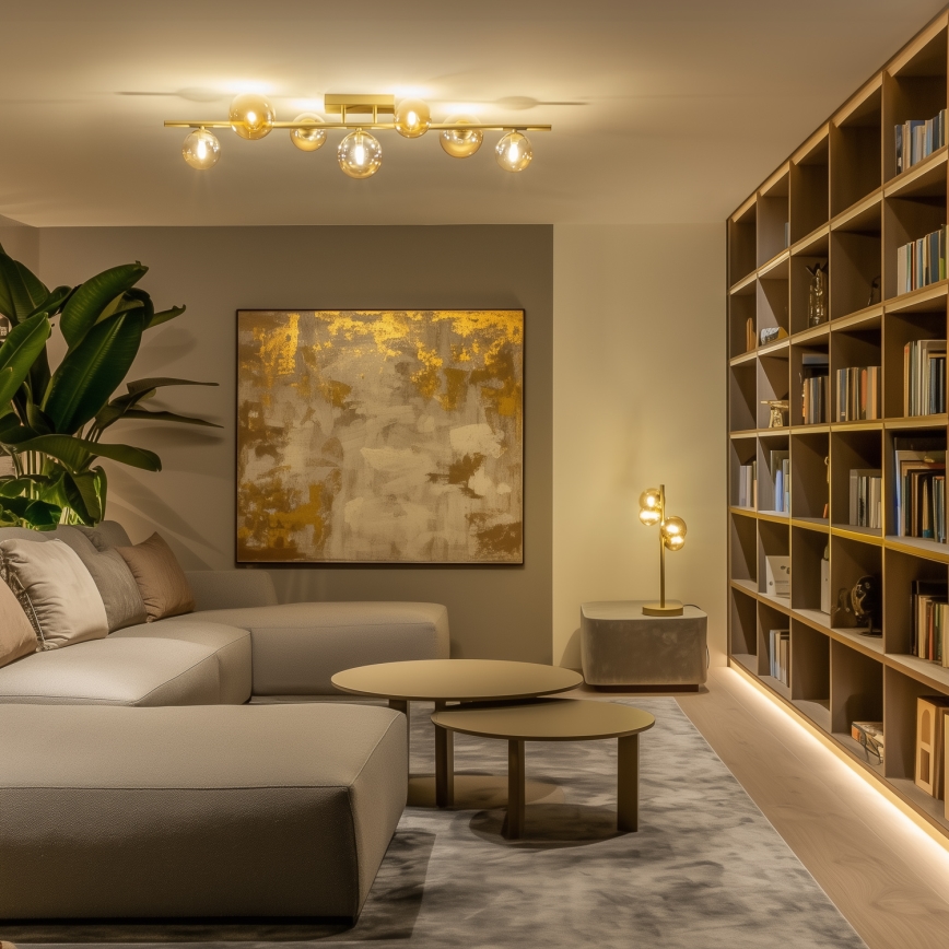 Brilagi - LED ytmonterad ljuskrona MILLA 7xG9/3W/230V guld