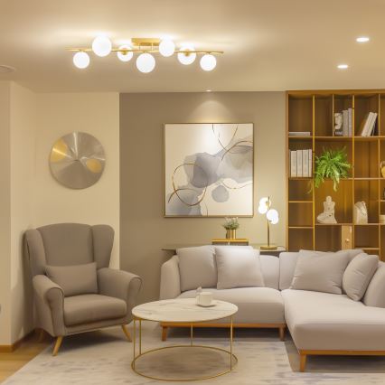 Brilagi - LED ytmonterad ljuskrona MILLA 7xG9/3W/230V guld/vit