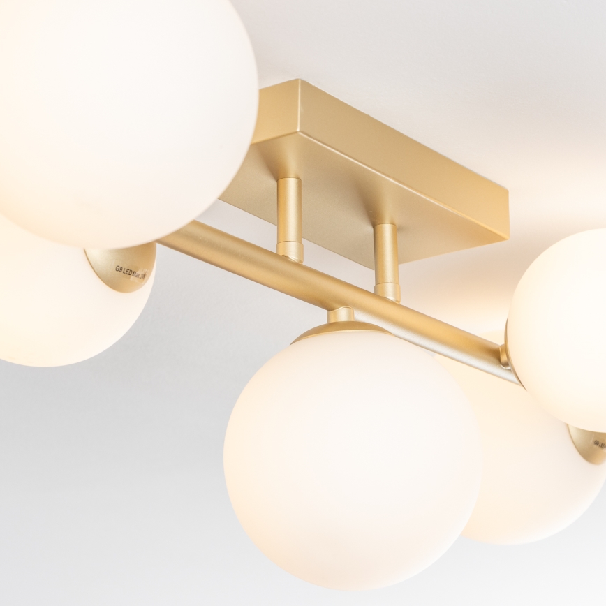 Brilagi - LED ytmonterad ljuskrona MILLA 7xG9/3W/230V guld/vit