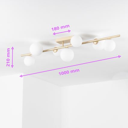 Brilagi - LED ytmonterad ljuskrona MILLA 7xG9/3W/230V guld/vit