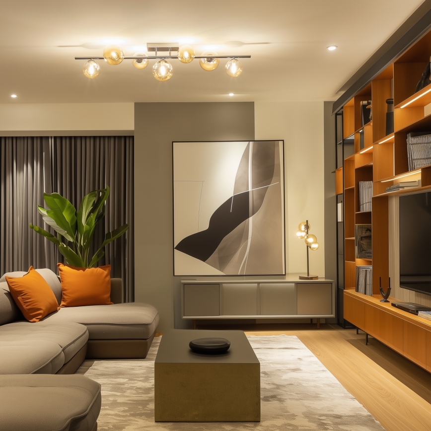 Brilagi - LED ytmonterad ljuskrona MILLA 7xG9/3W/230V skinande krom/guld