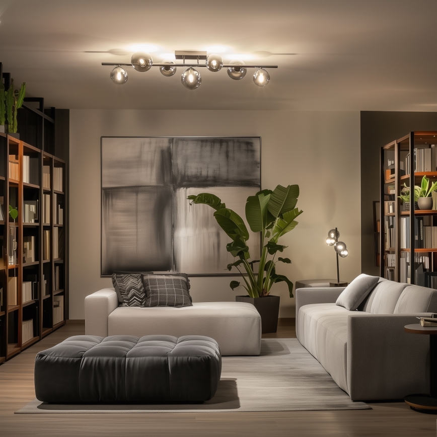 Brilagi - LED ytmonterad ljuskrona MILLA 7xG9/3W/230V skinande krom/rökig