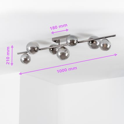 Brilagi - LED ytmonterad ljuskrona MILLA 7xG9/3W/230V skinande krom/rökig