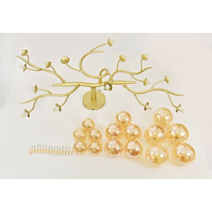 Brilagi - LED ytmonterad ljuskrona MISTEL 15xG9/3W/230V guld